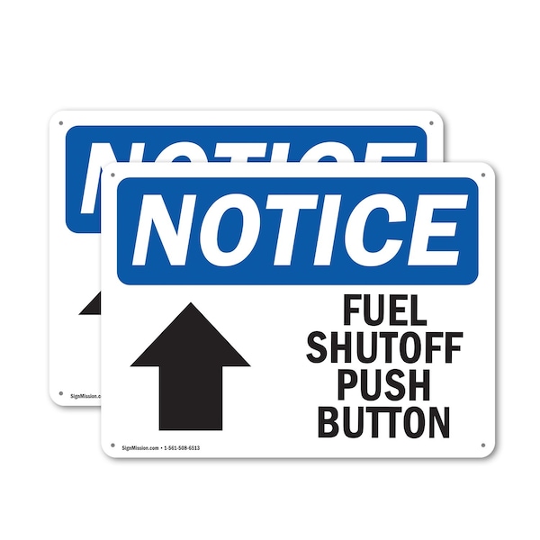 Signmission Fuel Shutoff Push Button (Up Arrow), 10 in W x Rectangle, Plastic OS-2PACK-NS-P-710-L-12943 - main